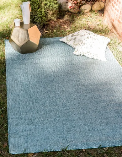 Vista 72 de Unique Loom Collection - Alfombra casual de transición sólida jaspeada para interiores y exteriores