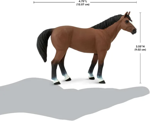 Vista 3 de Safari Ltd. American Quarter Horse Gelding Figurine - Figura de modelo realista de 5 pulgadas, juguete educativo para niños, niñas y niños a partir