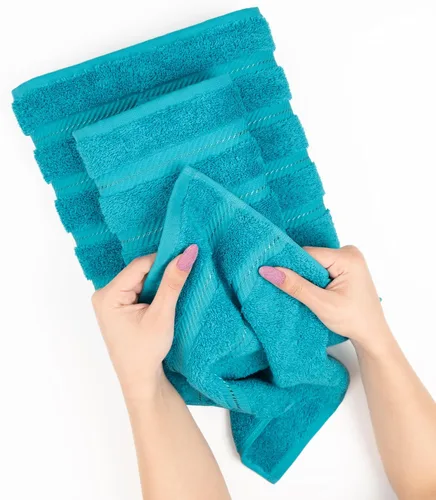 Vista 5 de American Soft Linen - Juego de toallas de 3 piezas, 1 toalla de baño, 1 toalla de mano y 1 toalla pequeña, 100% algodón turco para baño, juego