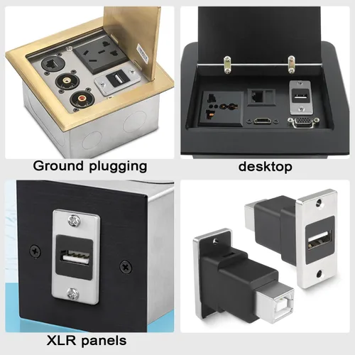 Vista 7 de QIANRENON Adaptador de impresión de montaje en panel USB 2.0 a USB B, USB 2.0 hembra a USB B hembra conector rectangular, toma de impresora
