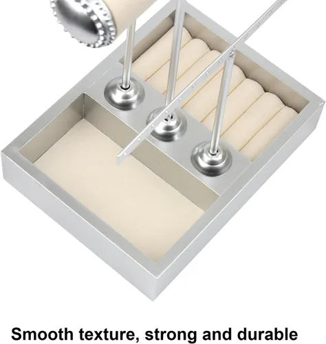 Vista 8 de Jwinkumy Jewelry Holder Organzier Stand, Detachable Necklace Holder with 3 Tiers Jewelry Box Display for Rings Bangles Earrings Watch and Bracelets
