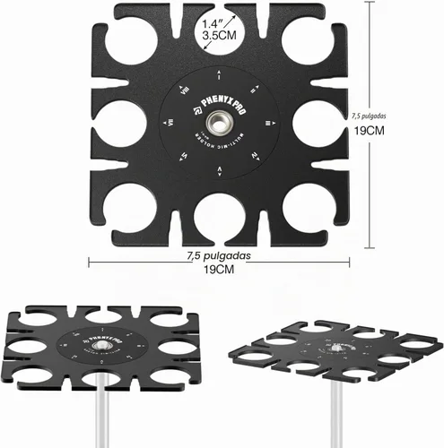 Vista 8 de Phenyx Pro MA-H1 Soporte para Múltiples Micrófonos de 8 Ranuras, Organizador y Exhibidor de Micrófono de Mano Alámbrico e Inalámbrico, Colgador