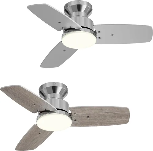 Vista 17 de Conciseer - Ventiladores de techo de 30 pulgadas con luces y control remoto, para dormitorio, sala de estar, oficina, montaje empotrado, 3CCT