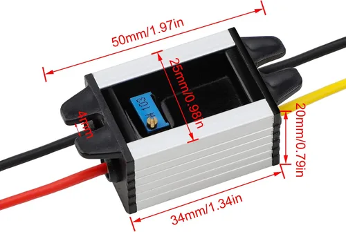 Vista 3 de DROK Convertidor de voltaje de CC a CC impermeable regulador de voltaje 8-22V a 3-15V 5V 12V 3A salida ajustable transformador de fuente