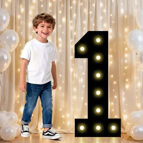 Vista 72 de Pooqla - Números iluminados negros, decoraciones de cumpleaños 50 para hombres Number 50