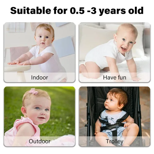 Vista 7 de Protector de cabeza de bebé y rodilleras para bebé, 3 pares de protectores para niños pequeños, cojín de algodón suave, capucha de seguridad Coche