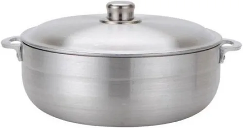 Vista 11 de Uniware Caldero de aluminio de calibre pesado con tapa de aluminio, plata, pequeño