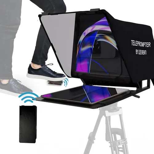 Vista 8 de Teleprompter 4.0 12" Compatible con iPad, tableta, smartphone y cámara DSLR, control remoto o aplicación, compatible con Android e iOS, ideal
