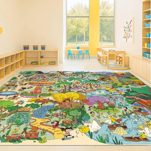 Vista 10 de Alfombra preescolar del alfabeto de 3 x 5 para niños pequeños, alfombra de juego ABC suave para el aprendizaje del bebé, alfombra educativa