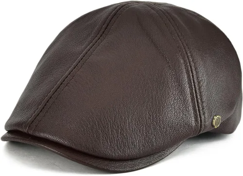 Vista 8 de VOBOOM Gorras de cuero Ivy Newsboy de 6 paneles Cabbie Boina Sombrero