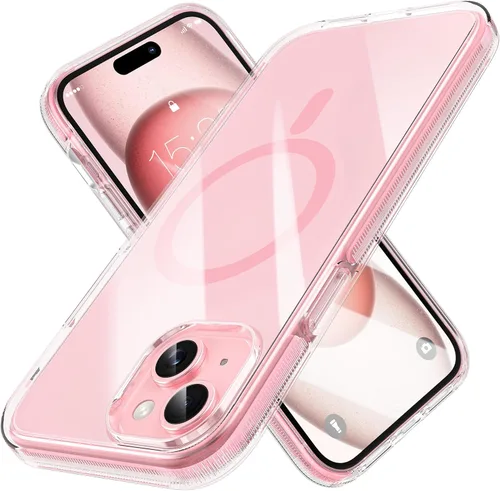 Vista 32 de MILPROX Compatible con iPhone 16 Pro Funda – con protector de pantalla – Compatible con MagSafe – Diseño magnético claro transparente – Que no se
