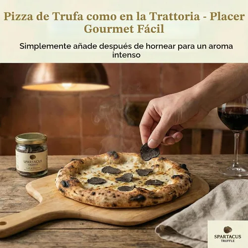 Vista 7 de Spartacus Carpaccio de trufa negra en aceite de oliva extra virgen Rebanadas de melanosporum de tubérculo real Condimento gourmet para pasta