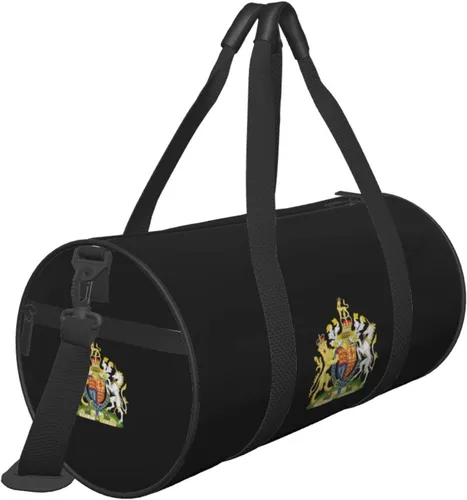 Vista 6 de Reino Unido Inglaterra Escudo de Armas Real Reino Unido Equipaje de viaje Bolsa de lona plegable Deportes Rolling Bolsa de lona plegable, Negro