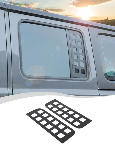 Vista 8 de Hoolcar Calcomanías para ventana de puerta trasera, cubierta de panel de vidrio de aleación de aluminio para Jeep Wrangler JL 2018-2021 y Unlimited