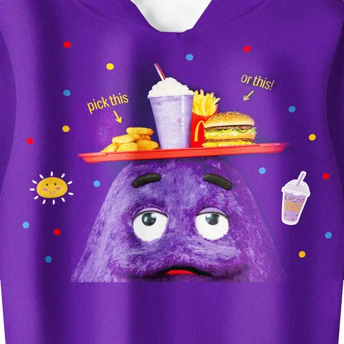 Vista 4 de Grimace Costume for Kids Boys Girls Hoodie Monster Cute Cartoon Sweatshirt Home Casual Wear for Kids 5-12 Years