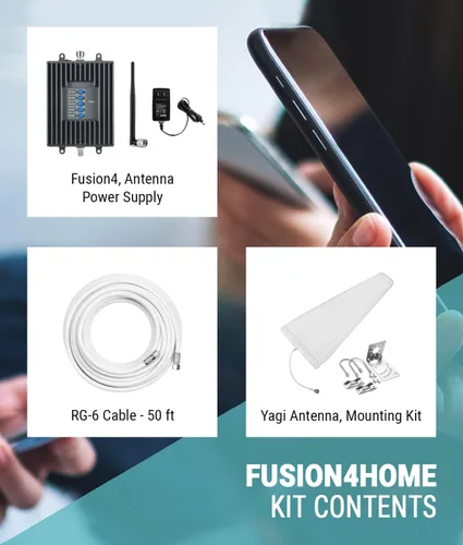 Vista 5 de 1 kit amplificador de señal de teléfono celular Surecall Fusion4Home, Antena de látigo/Yagi, Solid