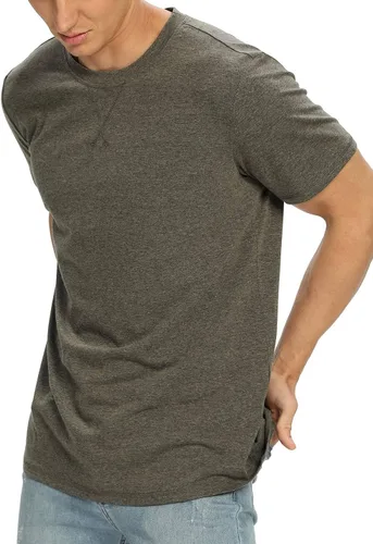 Vista 63 de NITAGUT Camiseta clásica de algodón para hombre con cuello redondo