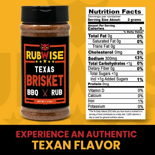 Vista 2 de RubWise Texas Style Brisket Rub, dulce, ahumado y salado, 11.5 onzas