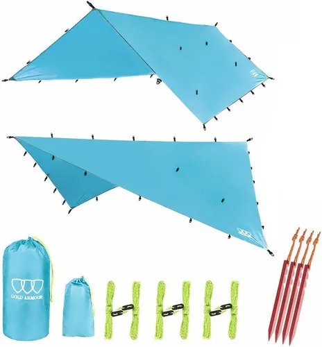 Vista 20 de Gold Armour - Toldo para lluvia para hamaca de lona, calidad premium, 14.7 pies, 12 pies, 10 pies, 8 pies, cubierta de toldo para lluvia, toldo