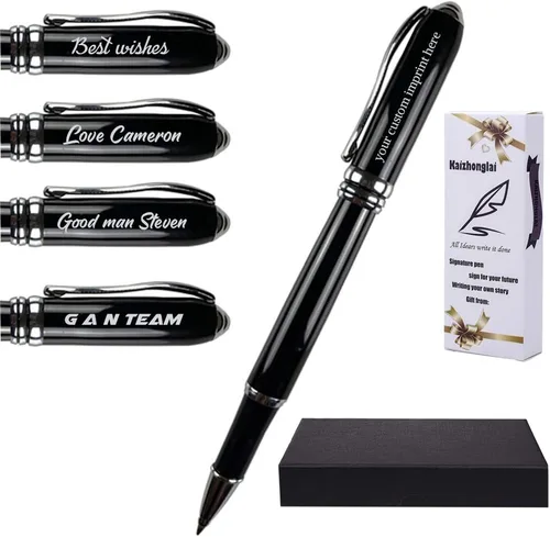 Vista 7 de Ancolo Bolígrafo de rodillo personalizado con caja de bolígrafo, perfecto para cumpleaños, negocios, fiestas para hombres y mujeres con nombre