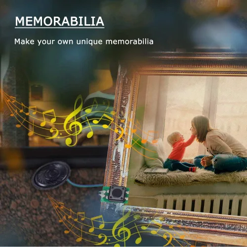 Vista 5 de Icstation, módulo de control de sonido con botón programable, bocina de 8m de memoria para tarjetas de saludo/regalo musicales
