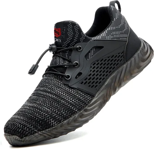 Vista 50 de SUADEX Zapatos deportivos con punta de acero para hombres y mujeres, indestructibles, ligeros, cómodos, antideslizantes, puntera compuesta