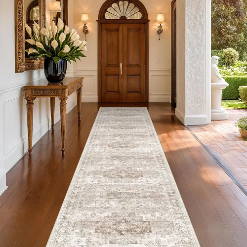 Vista 178 de Hazo Haus – Alfombra pequeña para entrada, cocina o baño, antideslizante con base de goma, resistente a las manchas y a la decoloración, diseño