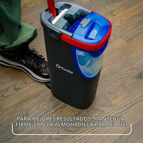 Vista 6 de O-Cedar H2prO Sistema de trapeador plano Herramienta de limpieza rápida Limpia con agua limpia Mopa de microfibra reutilizable y lavable a