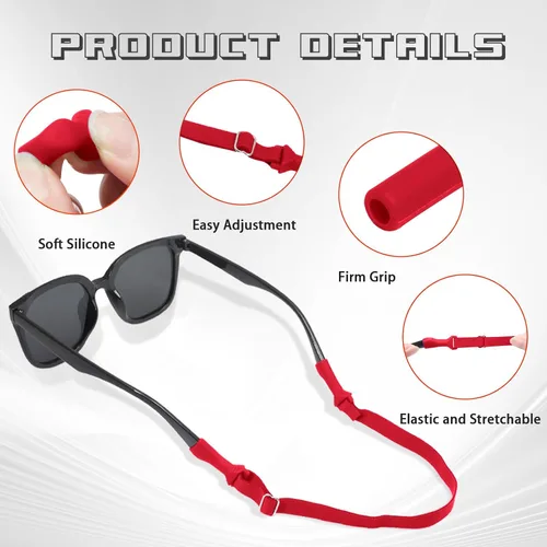 Vista 4 de 5 correas ajustables para gafas, correas de vidrio sin cola, correa de soporte deportivo para gafas y lentes de sol Varios