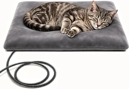 Vista 10 de PETNF Almohadilla térmica para mascotas al aire libre para gatos y perros, control automático de temperatura de 100.4-107.6 °F, impermeable Verde