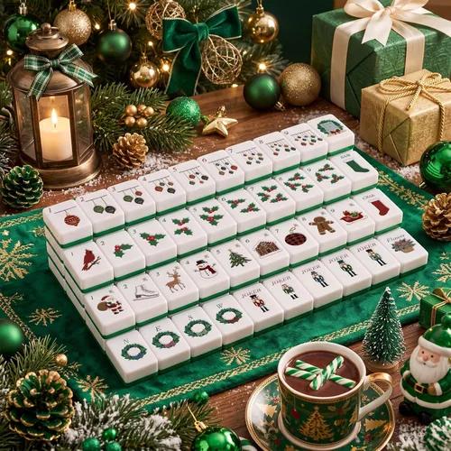 Vista 4 de Juego de 164 piezas de mahjong americano de Navidad Multicolor