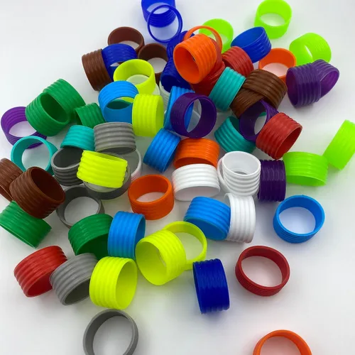 Vista 5 de 15 colores disponibles Buena elasticidad 8-45 piezas de raqueta de tenis/paletas de pickleball/squash anillo de silicona raqueta agarre bandas