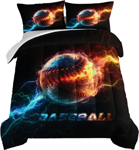 Vista 31 de HOSIMA - Juego de edredón individual de microfibra suave negro con 2 fundas de almohada, juego de ropa de cama individual a rayas con bandera