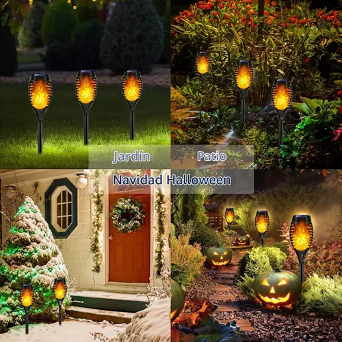 Vista 5 de Swingers Solar Lights Outdoor, Halloween Solar Torch Lights Amarillo