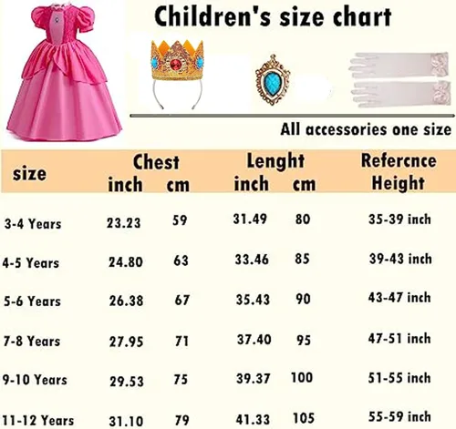 Vista 7 de Disfraz de princesa para niñas, vestido de princesa, disfraz de cosplay de Halloween con accesorios