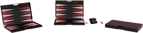 Vista 2 de Lucite - Juego de backgammon acrílico de 18 pulgadas, tablero y piezas prémium (negro/rojo)