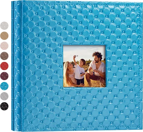 Vista 36 de Mublalbum Álbum de fotos pequeño de 4 x 6 pulgadas, 100 fotos, cubierta de cuero, libro de fotos con bolsillos horizontales para bebé, boda, Negro