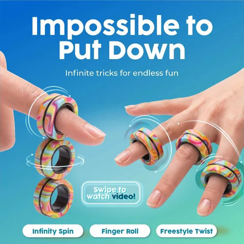 Vista 5 de BUNMO Juguete para la ansiedad, anillos magnéticos, para poner en cesta de Pascua, para adultos, para niños o niñas, genial regalo