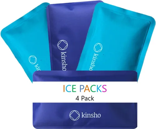 Vista 7 de kinsho Bolsa de hielo para niños, bolsa y cajas Bento, bolsas delgadas suaves reutilizables y congelables para viajes, escuela, trabajo
