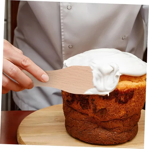 Vista 6 de HEMOTON Conjuntos de utensilios de cocina de madera Pala segura espátula de mantequilla de madera Jam Scraper Simple diseño práctico piezas