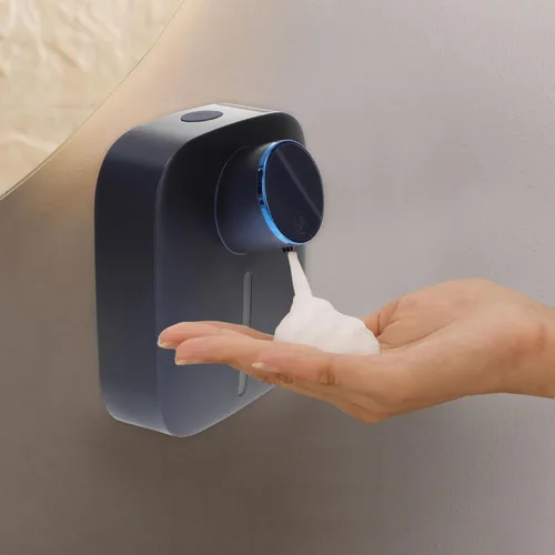 Vista 2 de Dispensador automático de jabón para manos, dispensador de jabón de manos espumoso sin contacto, contenedor de jabón para manos, para baño, cocina