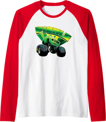 Vista 9 de Blaze and the Monster Machines Camiseta de béisbol raglán Pickle Badge, Negro, S