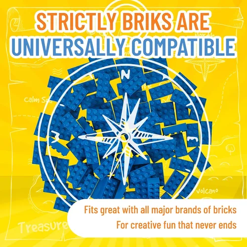 Vista 4 de Strictly Briks - Classic Briks - Kit de iniciación de construcción 100 % compatible con todas las principales marcas de bloques Azul 2x4 - 96 Piezas