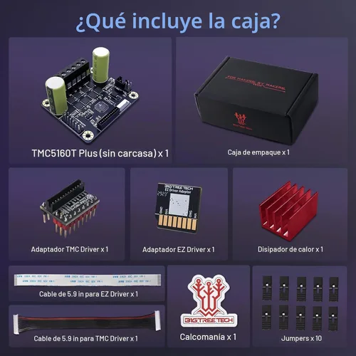 Vista 8 de BIGTREETECH TMC5160T Plus V1.0 Controlador de motor paso a paso StepStick SPI silencioso de alta velocidad de impresión 8V-60V para firmware