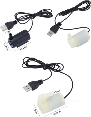 Vista 7 de 1pc USB 5V Low Voltage Small Water Pump Submersible Pump Ultra Quiet Usb Hydroponic Vegetable Planting Craft Fountain(Horizontal white)
