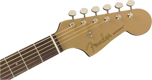 Vista 5 de Fender Redondo Player - Guitarra acústica, con garantía de 2 años, bronce satinado, diapasón de nogal