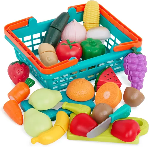 Vista 9 de Battat Play Food Farmers Market - Cesta para productos agrícolas, juego Multicolor