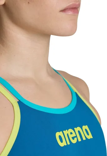 Vista 3 de Arena Traje de baño con espalda cruzada doble para mujer