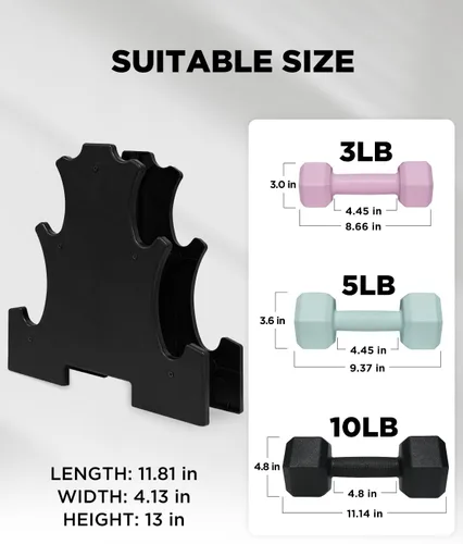 Vista 5 de Dumbbell Sets With Rack - 5/15/20/25/36lb Dumbbells Pair Hand Weights Set of 2 - Easy Grip - Arm Weights for Strength Training Workouts Fitness