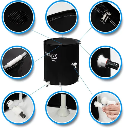 Vista 3 de Rain Barrel - Sistema de recolección de agua de lluvia plegable anticolapso, tanque de almacenamiento de agua portátil, captador de agua para jardín